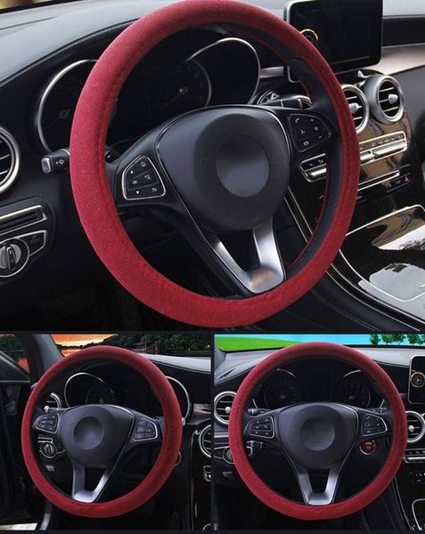 

steering wheel covers car cover flax breathable 38cm 7color four seasons universal non-slip grip accessories