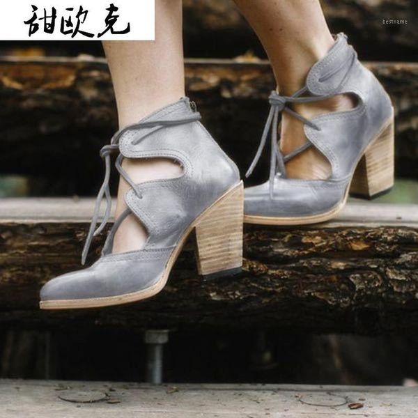

sandals women shoes low heels booties round toe fashion leather large size rubber mid-calf cross-tied women's strap1, Black