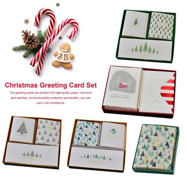 

greeting cards 1 set merry christmas mini deer noel tree xmas party year 2021 postcard gift for kids