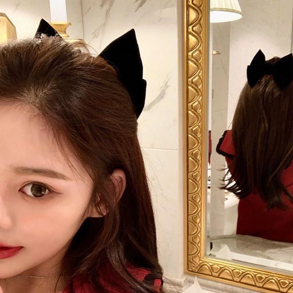 

hair accessories 15cm large bow velvet hairpin romantic women girl child princess tie ring