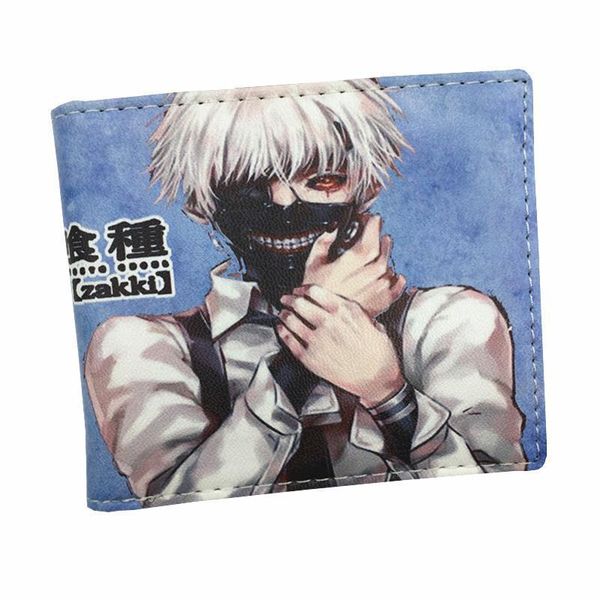 

tokyo ghoul attack on titan comics wallets cartoon purse with zipper coin pocket 8 card holder, Red;black