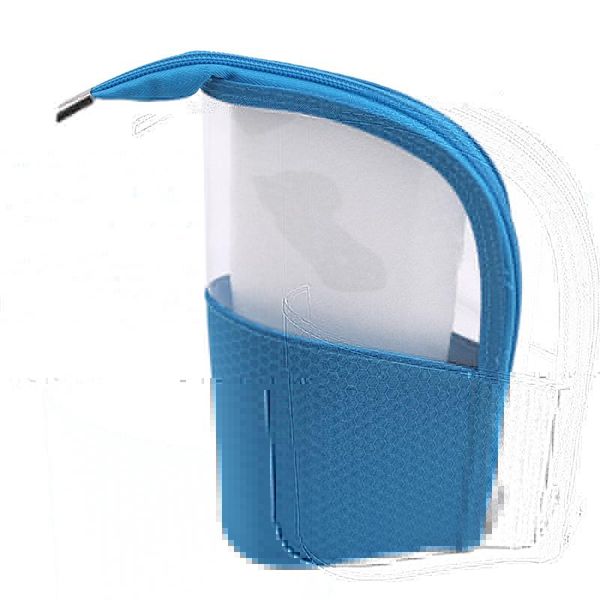 

pc stand cosmetic bag for women clear zipper makeup travel female brush holder organizer toiletry bags & cases
