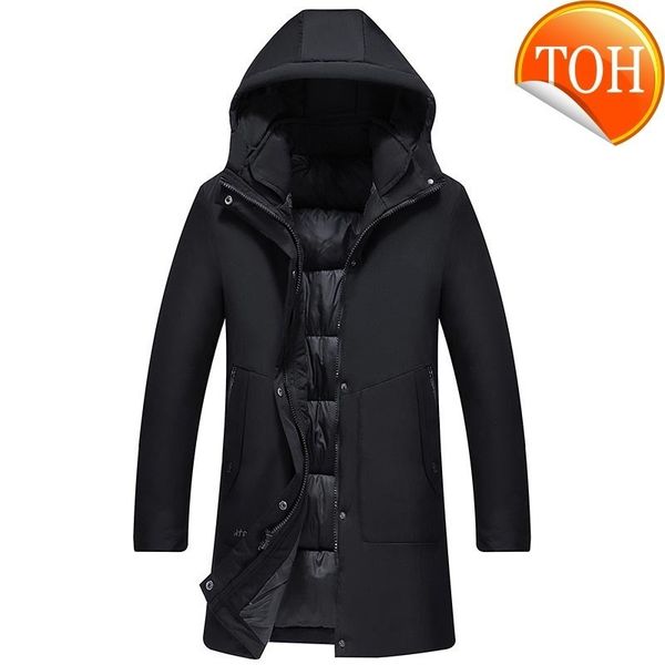 

2019 new winter warm windproof hood men jacket parkas fashion casual coat, Black