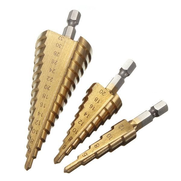 

hex shank pagoda step drill bit from 4-12/4-20/4-32 kitchen faucets