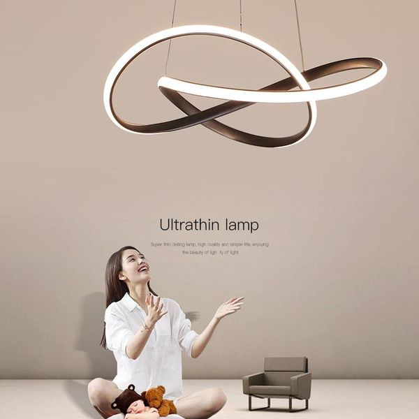 

modern aluminum acrylic ceiling hanging lamp irregular led chandelier lightdining room pendant restaurant suspension light lamps