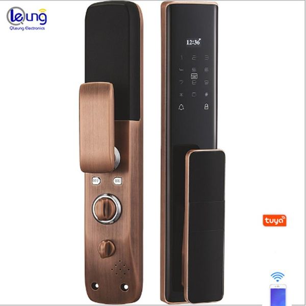 

remote control residence biometric fingerprint digital codee lock card tuya wifi app smart door