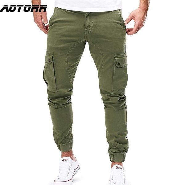 

men cargo military pants casual skinny trousers joggers sweatpants multi-pocket sportswear male tactical hip hop pencil pants 211201, Black