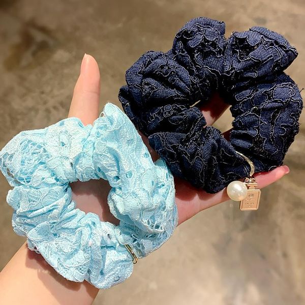 

hair accessories women elegant lace pearl soft elastic bands gum for holder scrunchie headband rubber band fashion
