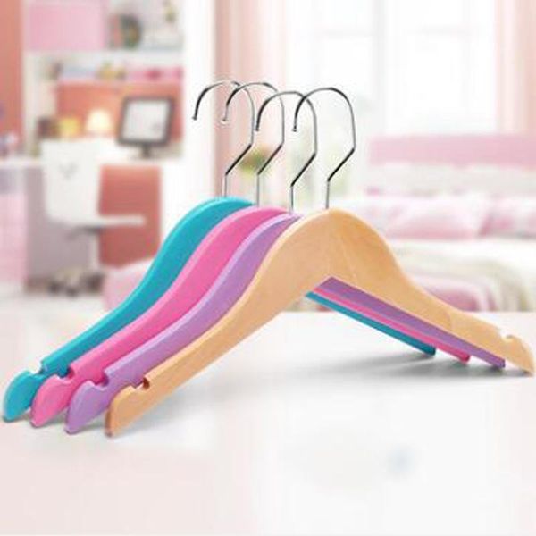 

hangers & racks 10pcs/lot 32cm children's wooden clothes hangers/children's rack/baby hanger(it can printable logo with 10pcs)