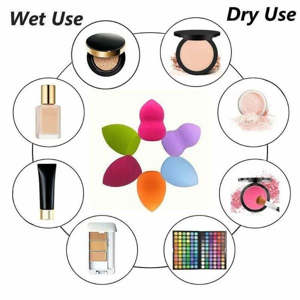 

sponges, applicators & cotton 1pc smooth cosmetic puff dry wet use makeup foundation drop shape accessories beauty sponge care water tools f