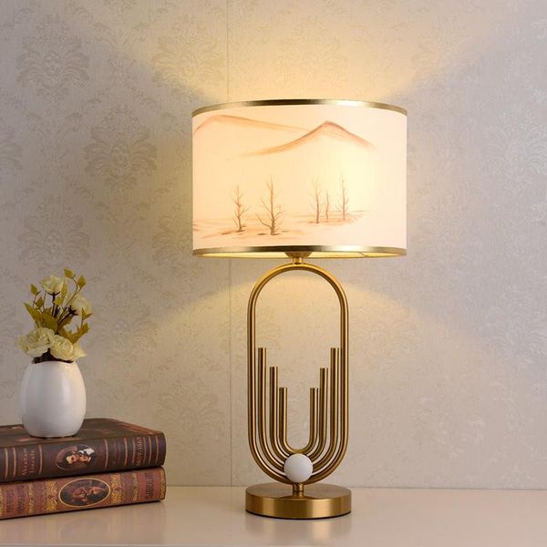 

table lamps classical retro home lamp e27 lamp, cloth lampshade, for bedroom, study and family reading