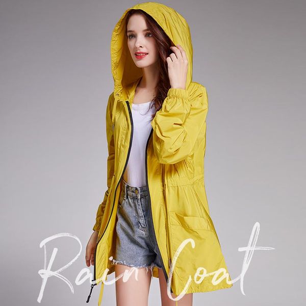 

raincoats lightweight fashion european version female waist short tide tunic raincoat loose plus size golf jacket