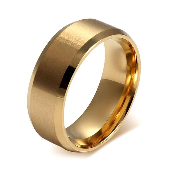 

wedding rings fashion stainless steel ring wide gold color for women men accessories jewelry valentine's day gift, Slivery;golden