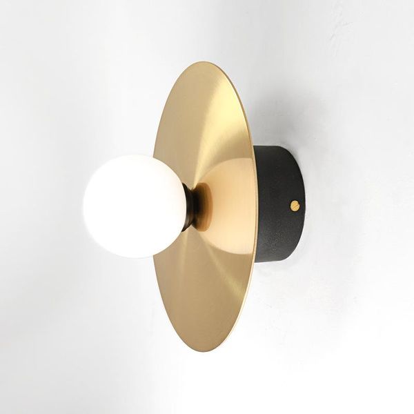

wall lamp modern simple indoor sconce light fixture hallway stairs bedroom home lighting luminaire golden glass ball round