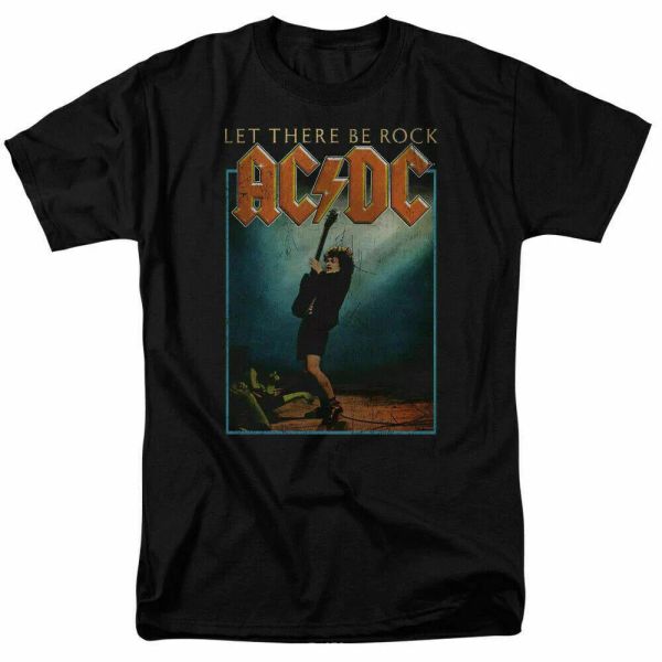 

ac/dc let there be rock kids t shirt licensed rock n roll music band youth black, White;black