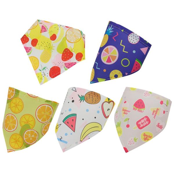 

dog apparel 5 pcs pet bandana adorable fruit pattern puppy triangle scarf supplies
