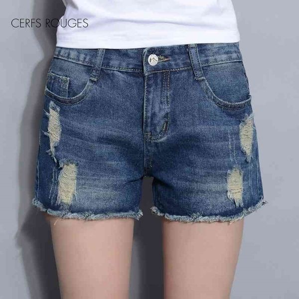 

summer hole solid cotton women's shorts jeans for women female women's clothing girl's small size big size 210408, White;black