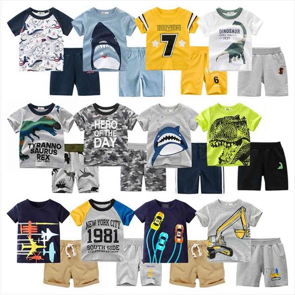 

hh boys clothing sets cartoon kids clothes summer t shirt shorts baby boy childrens suits for teens, White