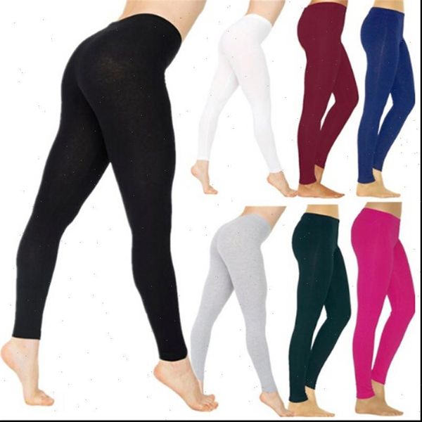 

cotton white black grey solid women legging color skinny stretchy pants casual sport fitness