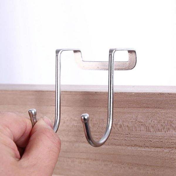 

hooks & rails silver hook up 4pcs stainless steel over the door storage hanger flower basket holder feb 21 rack