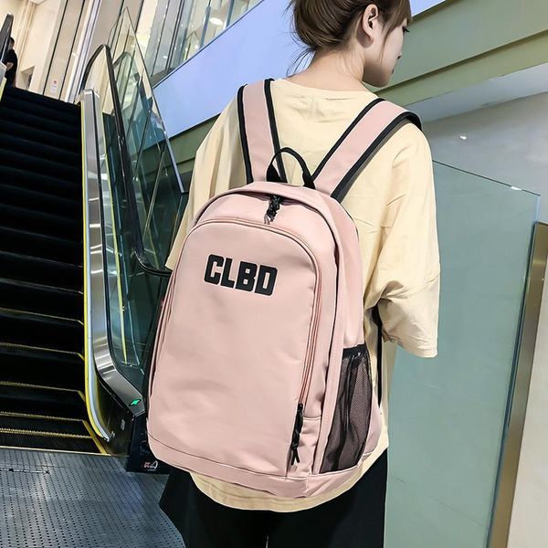 

backpack women fashion large capacity school bag for teenage girls solid color casual simple style and men