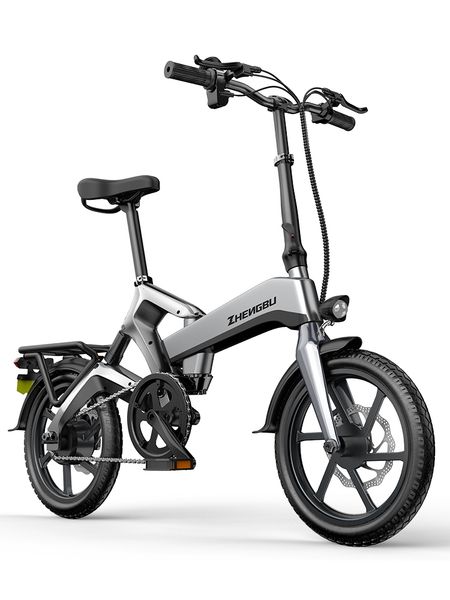 

16 inch folding electric bicycle 400w moter 48v with lithium battery men and women bike, Silver;blue