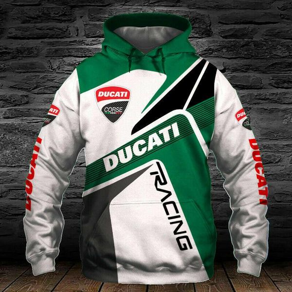 

men's hoodies & sweatshirts ducati motorcycle logo digital print hoodie casual fashion harajuku pullover brand sweatshirt, Black