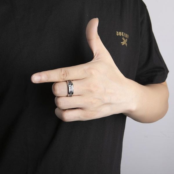

rings for men delicate gear carbon fiber ring stainless steel jewelry steampunk fashion gifts male accesories cluster, Golden;silver