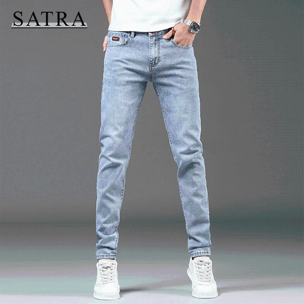 

spring arrival classic elastic jeans men,men's fashion trend pencil ,casual slim men men's, Blue