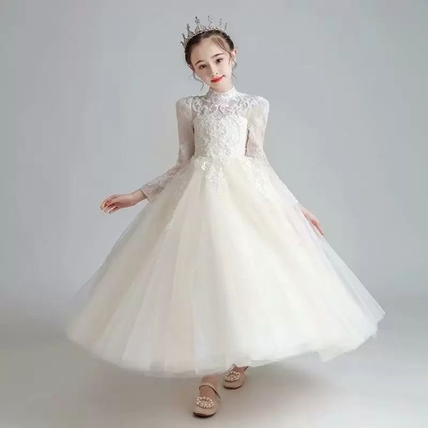 

champagne l flower girl dresses vestidos baby girl infant dress kids formal wear, White;blue
