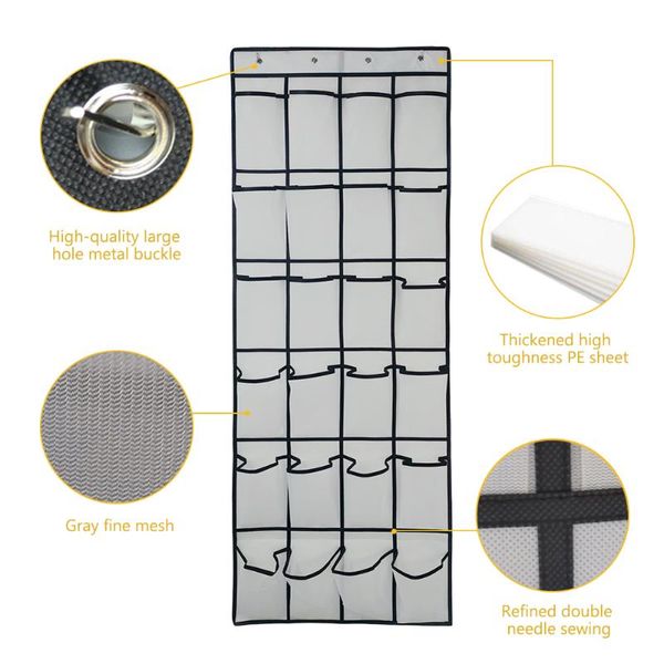 

storage bags bathroom hanging shoe rack home nonwoven fabrics over door space saving breathable mesh 24 pockets bedroom wardrobe