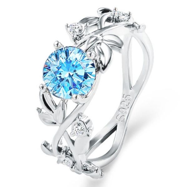 

wedding rings jeworna blue zircon drop luxury lady engagement ring fashion jewellery cz stones finger band jor070, Slivery;golden