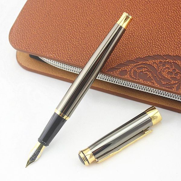 

fountain pens dika wen pen fashion metal gray luxury ink golden clip office gift