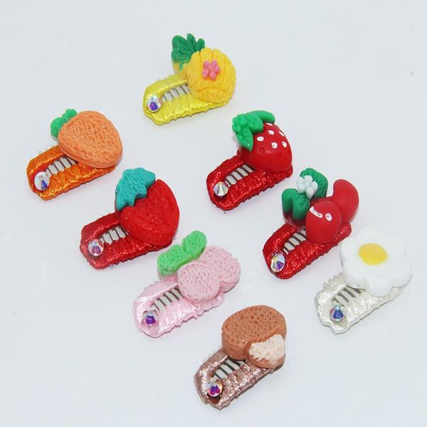 

dog apparel cute fruit shape hair clip colorful barrettes grip headwear pet bows girls pins comb accessories