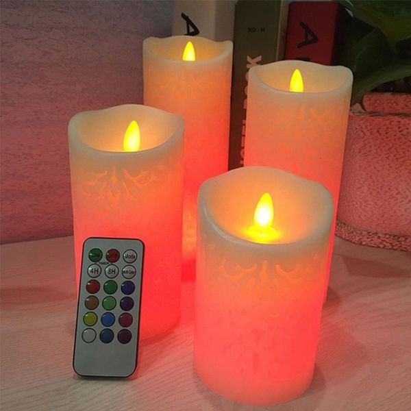 

candles lamp remote control white electronic flameless gift christmas light led tealight colorful smokeless