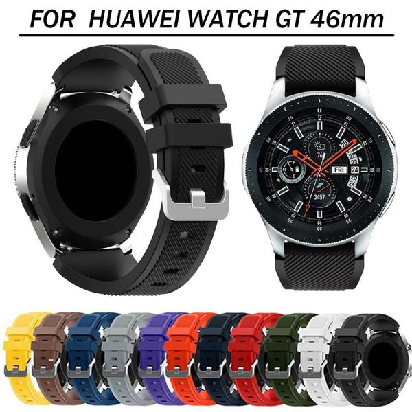 

watch bands silicone strap for huawei gt 46mm band straps smart replaceable wrist watchband bracelet accessories, Black;brown