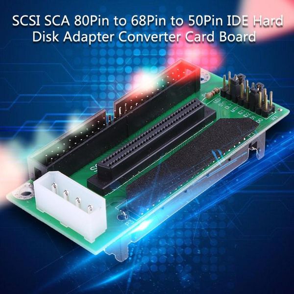

80 pin to 68 50 scsi adapter ide hard disk converter card board computer cables & connectors