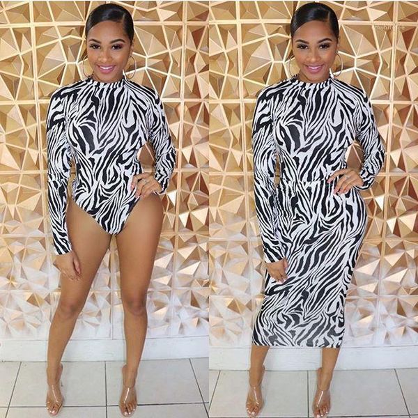 

Print Long Sleeve Tshirt Dresses Suits Fashion Dress Women Clothes Women 2 Piece Dress Sexy Animal, Multi