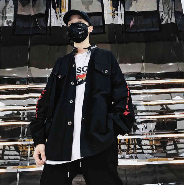 

men's jackets spring men fashion embroidery casual man streetwear trend wild hip hop loose bomber coat male clothes 0gvj, Black;brown