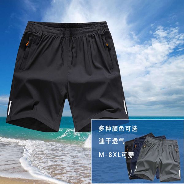 

outdoor shorts men's summer trend 3-point loose casual ice fast dry beach pants 108, White;black