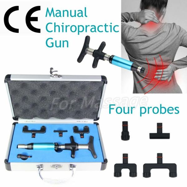 

electric massagers manual gun set spine adjustment tool chiropractic activator 6-level 4 heads treatment massager