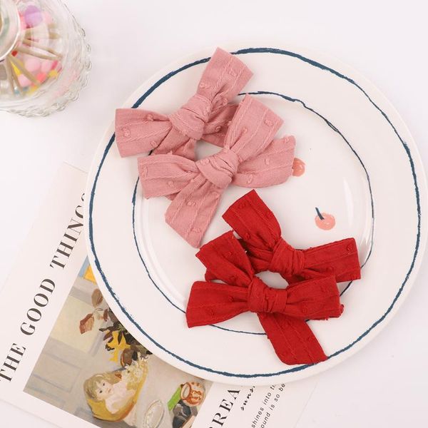 

hair accessories 2pcs/set solid colors cotton hairpins for cute girls bb handmade clips boutique barrettes headwear kids acesssories, Slivery;white