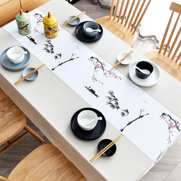 

table cloth chinese style landscape printing rectangular tablecloth for wedding decoration household waterproof cover