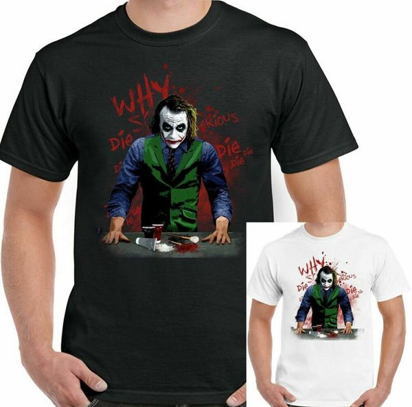 

WHY SO SERIOUS T-Shirt Mens Joker Batman Heath Ledger The Dark Knight Funny, White;black