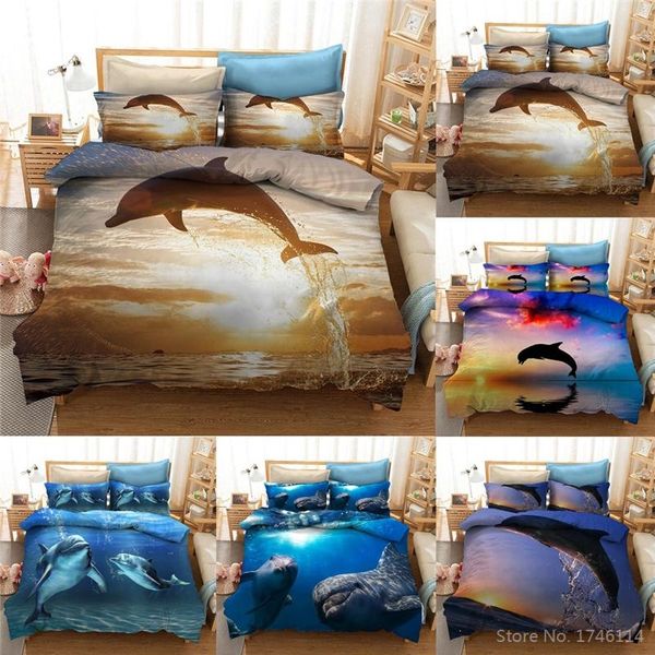 

bedding sets 3d sea dolphin animal printed duvet cover / comforter set twin full  king size soft bed linens bedclothes