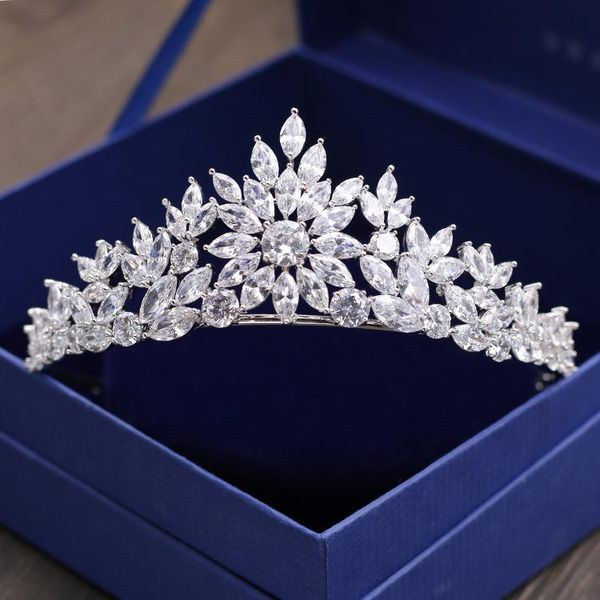 

hair clips & barrettes 2021 c011 wedding crown bridal tiara crystal beads vine headband large accessory, Golden;silver