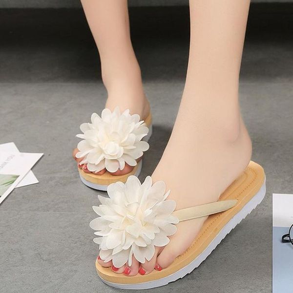 

slippers women shoes 2021 summer sandals indoor outdoor open toe non-slip flowers flip flops holiday beach, Black