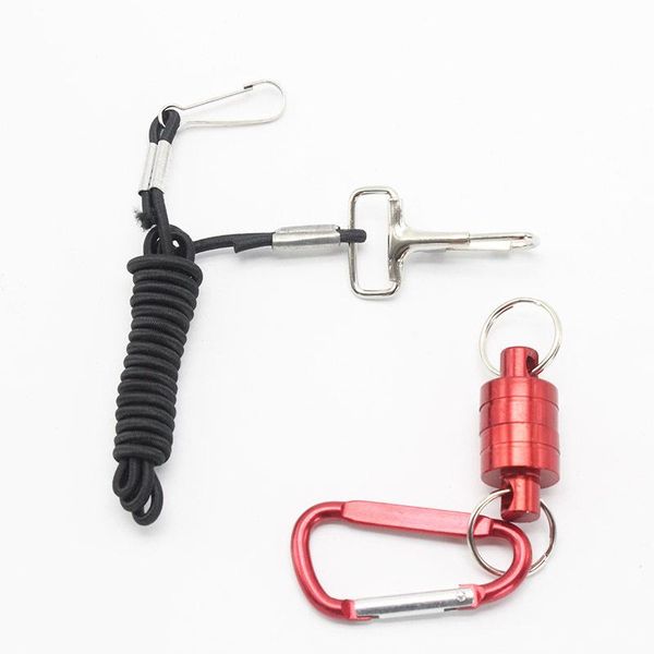 

cords, slings and webbing 1pcs outdoor fishing multi-function magnetic buckle release strong train net holder lanyard cable pull 4kg