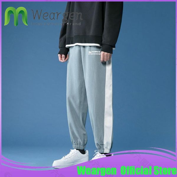 

men's pants weargen autumn fashion harem sweatpants men hip hop streetwear ankle length casual loose trousers male jogger 0501, Black