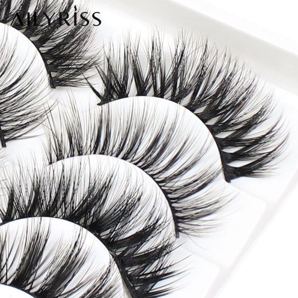 

false eyelashes 5 pairs 3d 18mm faux mink lashes extension thick long handmade multilayer soft vegan makeup tools resuable set